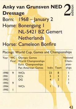1995 Collect-A-Card Equestrian #43 Anky van Grunsven Back